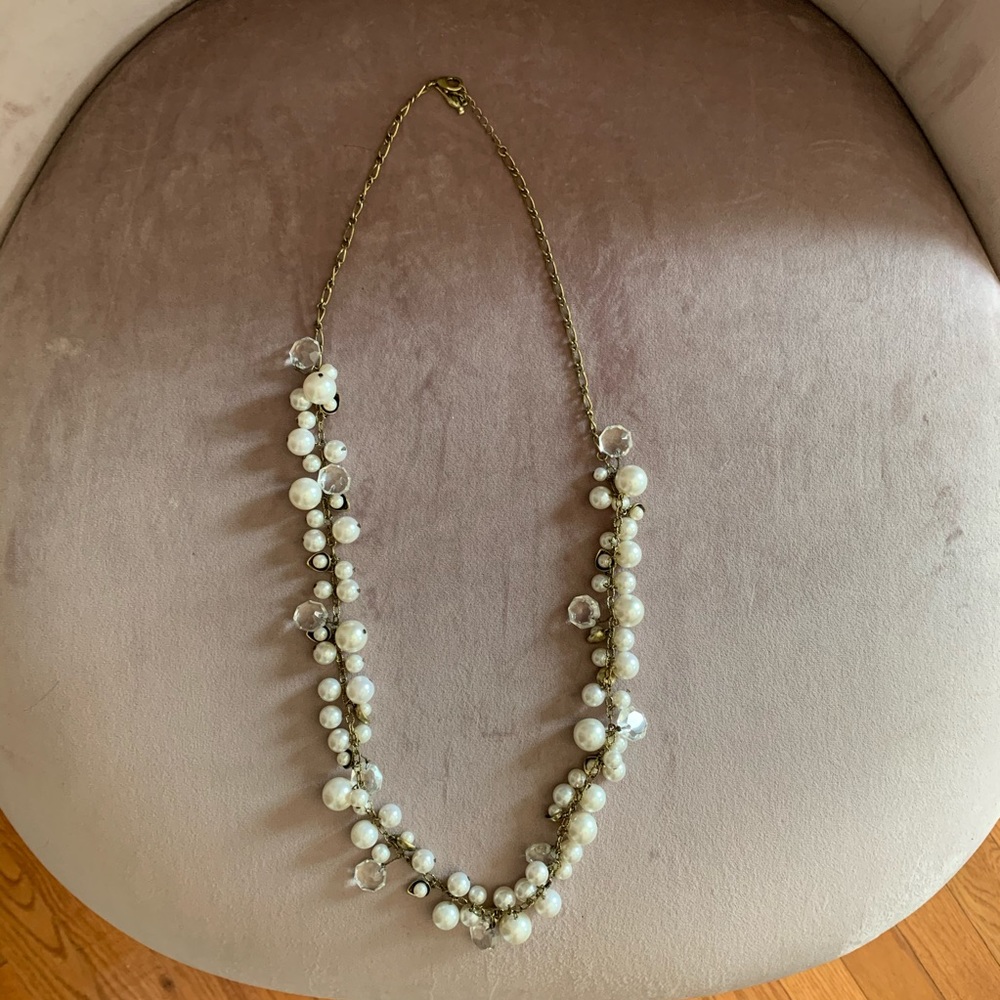Chloe + Isabel pearl & crystal drop long necklace